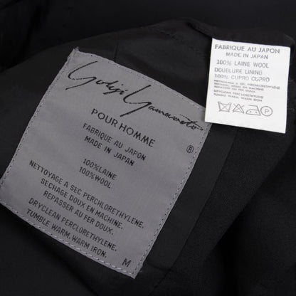 Yohji Yamamoto POUR HOMME Wool Peak Jacket Black Size M