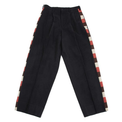 Yohji Yamamoto POUR HOMME Felt Wool Side Pants Navy Size S