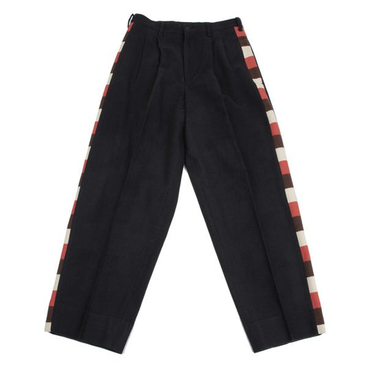 Yohji Yamamoto POUR HOMME Felt Wool Side Pants Navy Size S