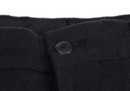 Yohji Yamamoto POUR HOMME Felt Wool Side Pants Navy Size S