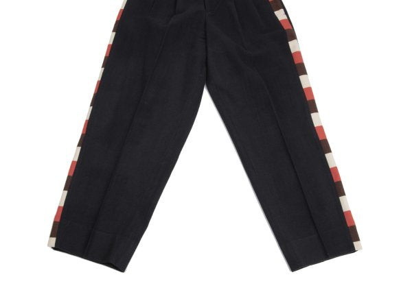 Yohji Yamamoto POUR HOMME Felt Wool Side Pants Navy Size S