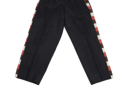 Yohji Yamamoto POUR HOMME Felt Wool Side Pants Navy Size S