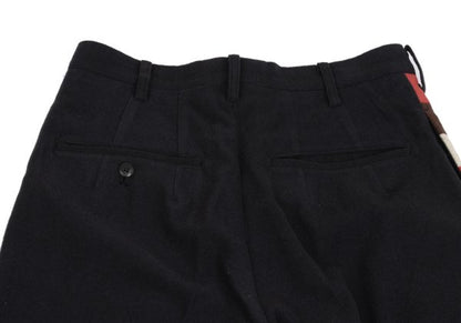 Yohji Yamamoto POUR HOMME Felt Wool Side Pants Navy Size S