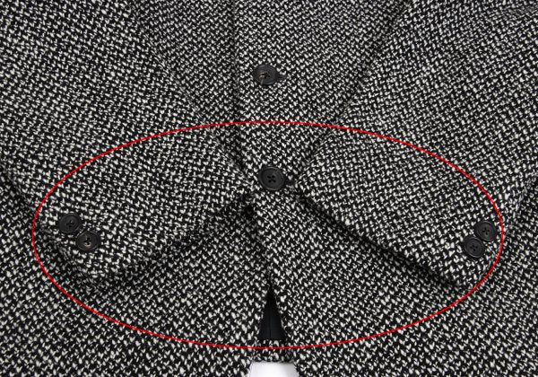 Yohji Yamamoto POUR HOMME Wool Tweed Jacket Black Size M