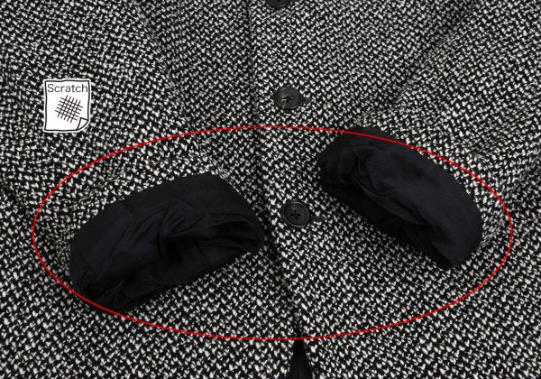 Yohji Yamamoto POUR HOMME Wool Tweed Jacket Black Size M