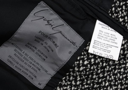 Yohji Yamamoto POUR HOMME Wool Tweed Jacket Black Size M
