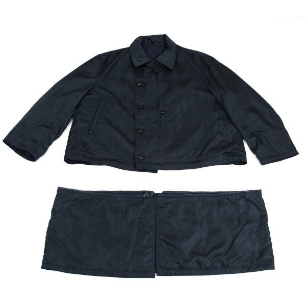 Yohji Yamamoto POUR HOMME Reversible Nylon Coat Navy Size M