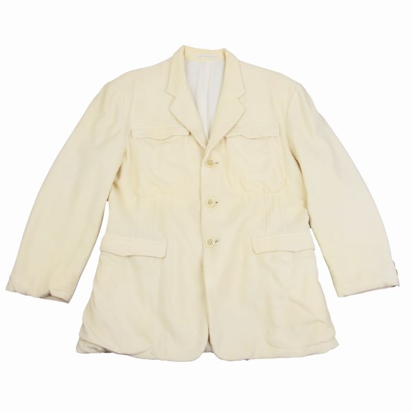 Yohji Yamamoto POUR HOMME Wool Nylon Jacket Cream Size M