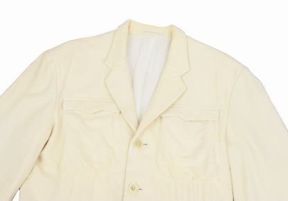 Yohji Yamamoto POUR HOMME Wool Nylon Jacket Cream Size M