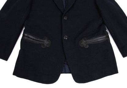 Yohji Yamamoto POUR HOMME Leather Pocket Jacket Blue Size S