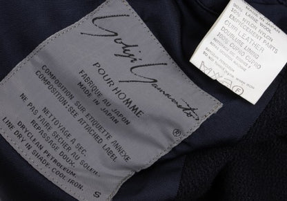 Yohji Yamamoto POUR HOMME Leather Pocket Jacket Blue Size S