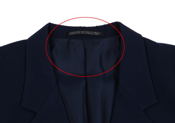 Yohji Yamamoto POUR HOMME Wool Gabardine Blazer Blue Size M