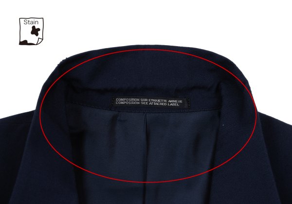 Yohji Yamamoto POUR HOMME Wool Gabardine Blazer Blue Size M