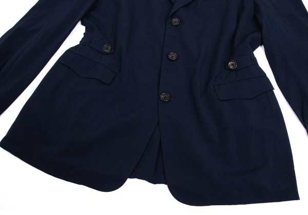 Yohji Yamamoto POUR HOMME Wool Gabardine Blazer Blue Size M