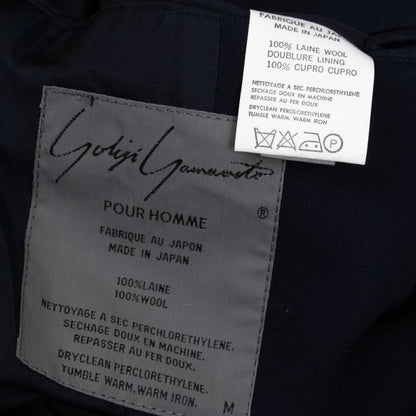 Yohji Yamamoto POUR HOMME Wool Gabardine Blazer Blue Size M