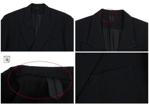 Yohji Yamamoto POUR HOMME Leather Trim Jacket Black Size M