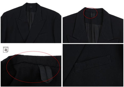 Yohji Yamamoto POUR HOMME Leather Trim Jacket Black Size M