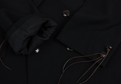 Yohji Yamamoto POUR HOMME Leather Trim Jacket Black Size M