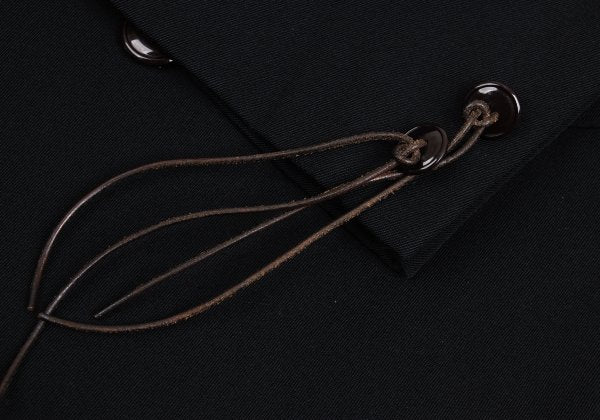 Yohji Yamamoto POUR HOMME Leather Trim Jacket Black Size M