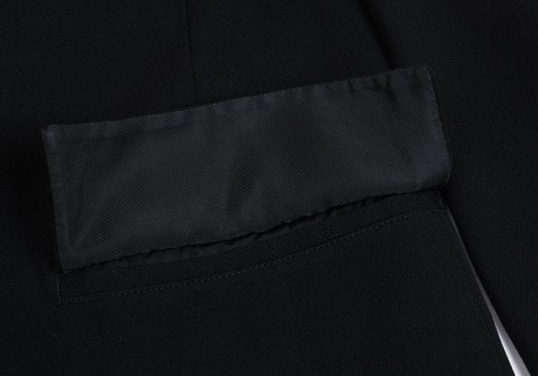 Yohji Yamamoto POUR HOMME Leather Trim Jacket Black Size M