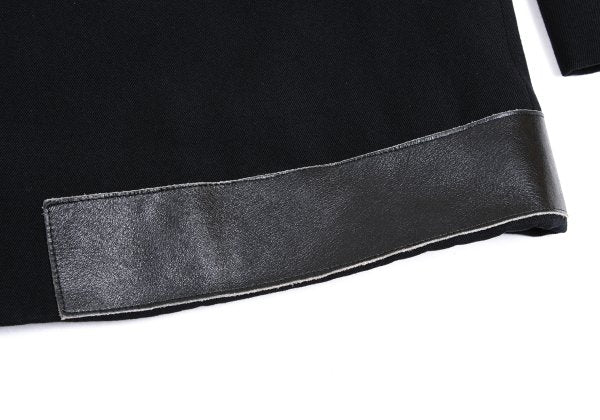 Yohji Yamamoto POUR HOMME Leather Trim Jacket Black Size M