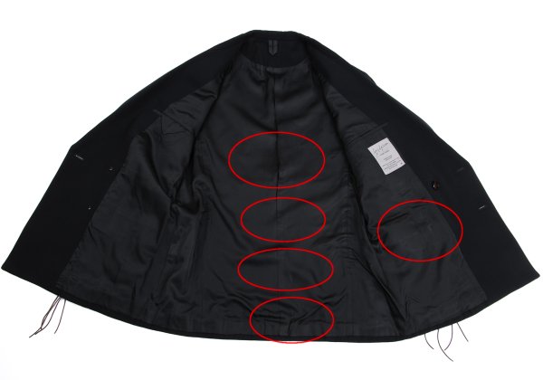 Yohji Yamamoto POUR HOMME Leather Trim Jacket Black Size M