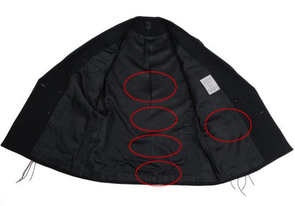 Yohji Yamamoto POUR HOMME Leather Trim Jacket Black Size M