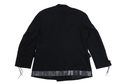 Yohji Yamamoto POUR HOMME Leather Trim Jacket Black Size M