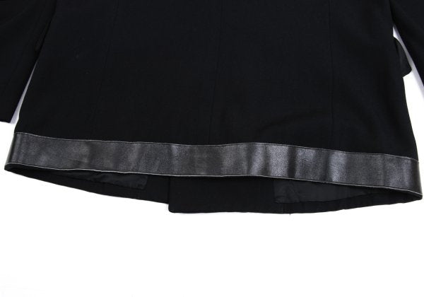 Yohji Yamamoto POUR HOMME Leather Trim Jacket Black Size M