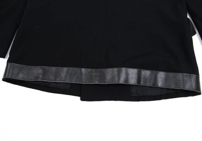 Yohji Yamamoto POUR HOMME Leather Trim Jacket Black Size M