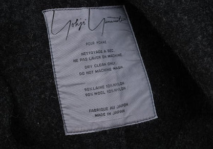 Yohji Yamamoto POUR HOMME Melton Jacket Charcoal Size L