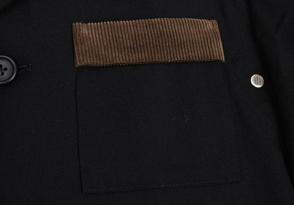 Yohji Yamamoto POUR HOMME Corduroy Panel Jacket Black Size M