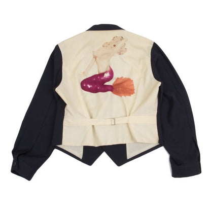 Yohji Yamamoto POUR HOMME Wool Gabardine Jacket Navy Size M