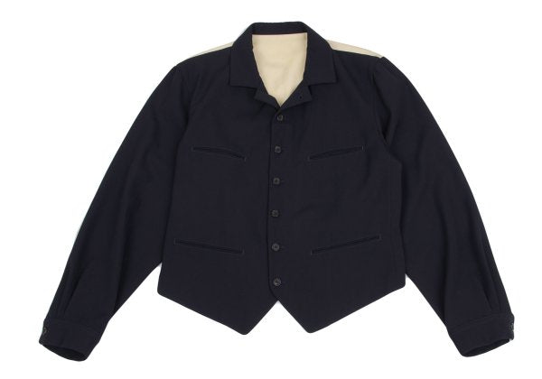 Yohji Yamamoto POUR HOMME Wool Gabardine Jacket Navy Size M