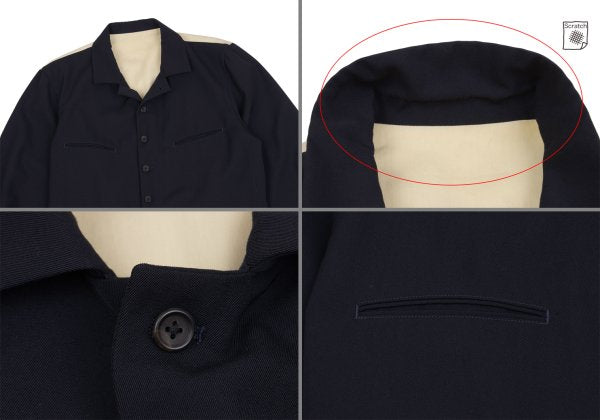 Yohji Yamamoto POUR HOMME Wool Gabardine Jacket Navy Size M
