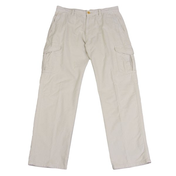Papas Cotton Blend Stretch Brushed Cargo Light Beige Pants Size M