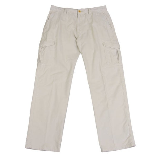 Papas Cotton Blend Stretch Brushed Cargo Light Beige Pants Size M