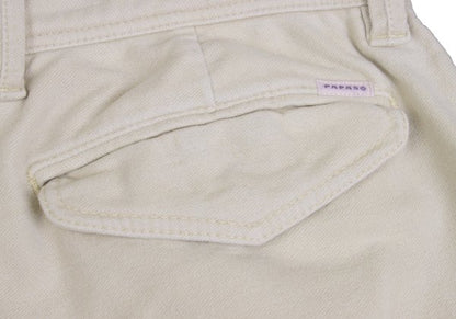 Papas Cotton Blend Stretch Brushed Cargo Light Beige Pants Size M