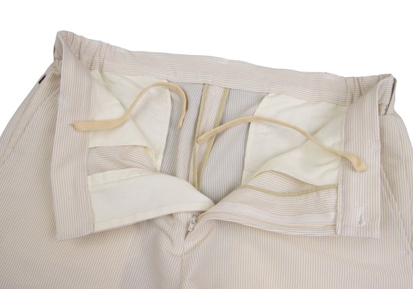 Papas+ Poly Seersucker Pants Beige Size L