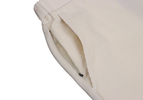 Papas+ Poly Seersucker Pants Beige Size L