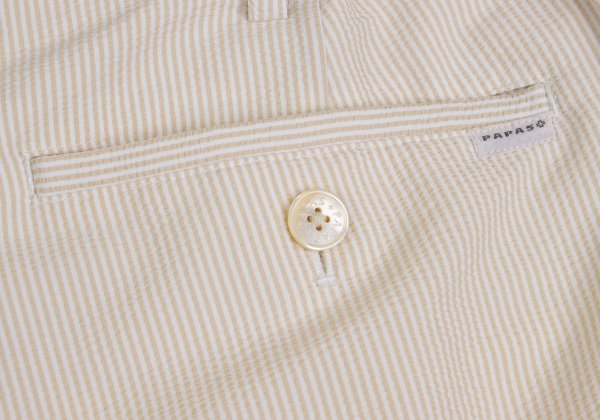 Papas+ Poly Seersucker Pants Beige Size L