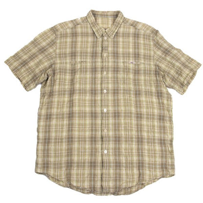 PAPAS&SONS Beige Linen Cotton Button-Down Shirt Size 48M