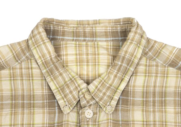 PAPAS&SONS Beige Linen Cotton Button-Down Shirt Size 48M
