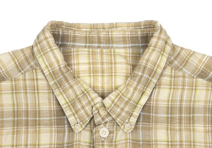 PAPAS&SONS Beige Linen Cotton Button-Down Shirt Size 48M
