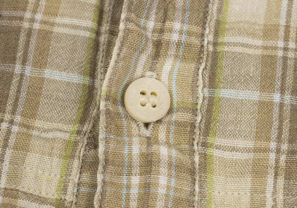 PAPAS&SONS Beige Linen Cotton Button-Down Shirt Size 48M