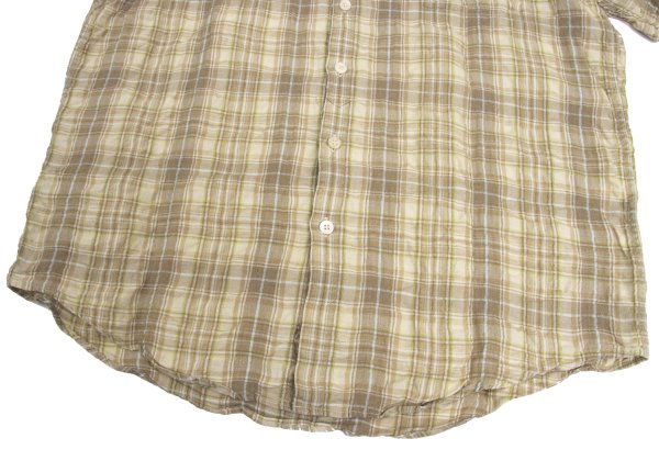 PAPAS&SONS Beige Linen Cotton Button-Down Shirt Size 48M