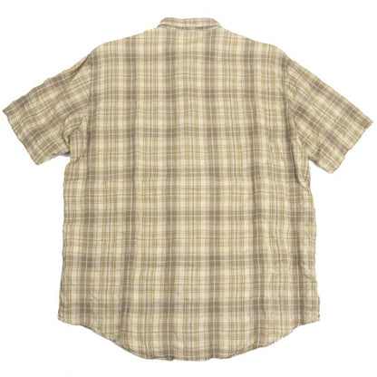 PAPAS&SONS Beige Linen Cotton Button-Down Shirt Size 48M