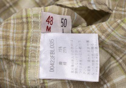 PAPAS&SONS Beige Linen Cotton Button-Down Shirt Size 48M