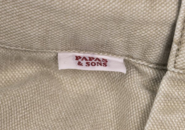 PAPAS&SONS Pigment Dyed Cotton Blend Pants Beige Size 50L