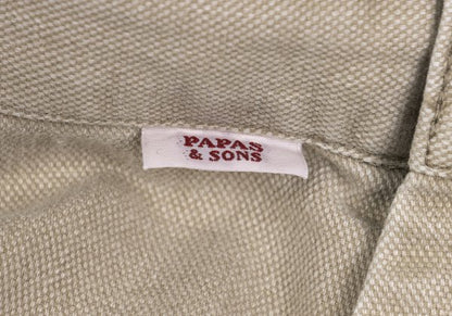 PAPAS&SONS Pigment Dyed Cotton Blend Pants Beige Size 50L